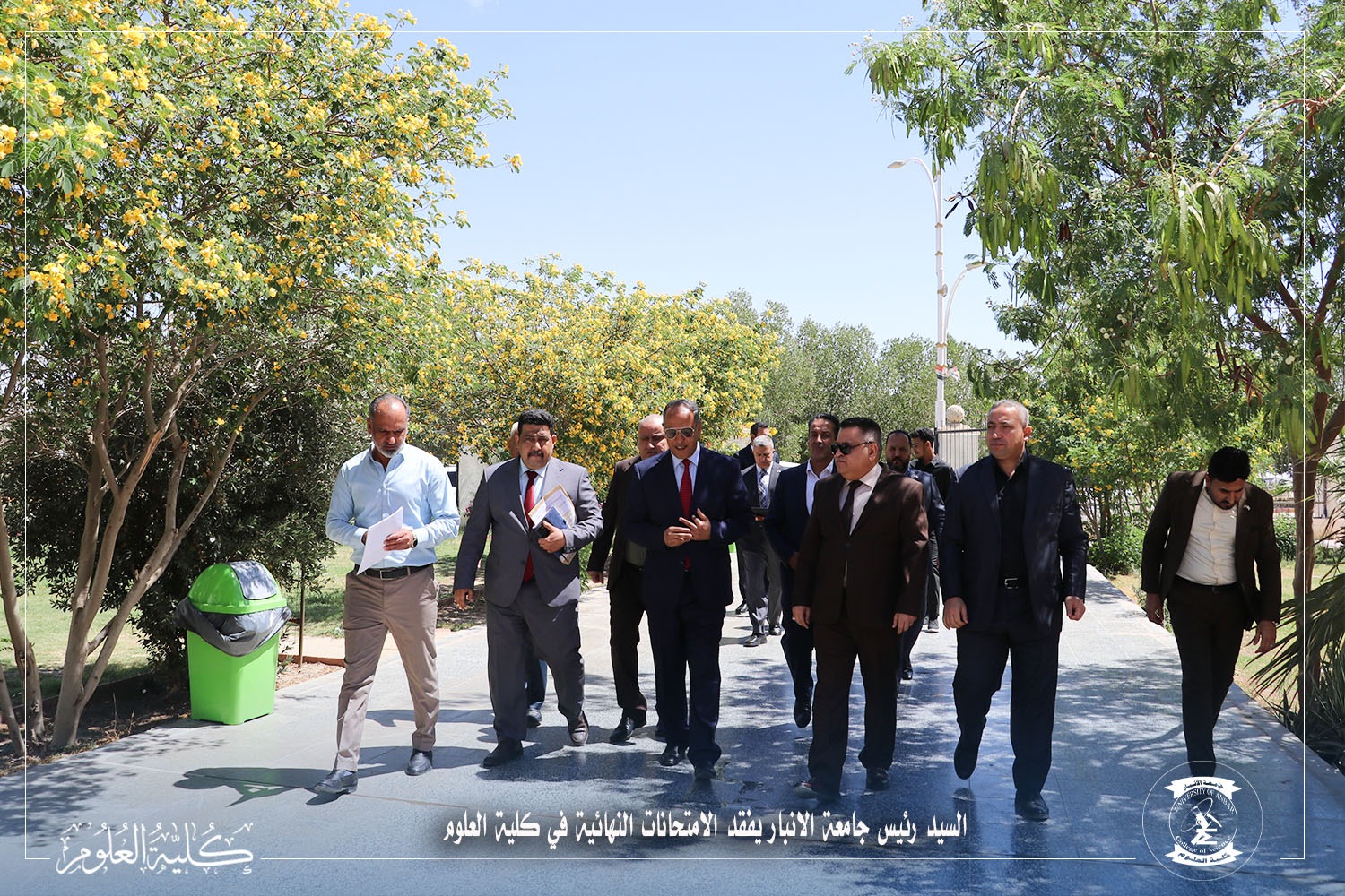 President of the University of Anbar Inspects the Progress of Final Examinations for Postgraduate and Upper-Level Undergraduate Students at the College of Science